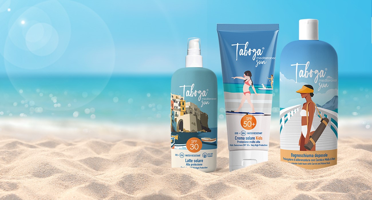 Taboga presenta la sua linea Taboga Mediterranean Sun: la compagna ideale per la tua estate: protegge la pelle e rispetta il mare.